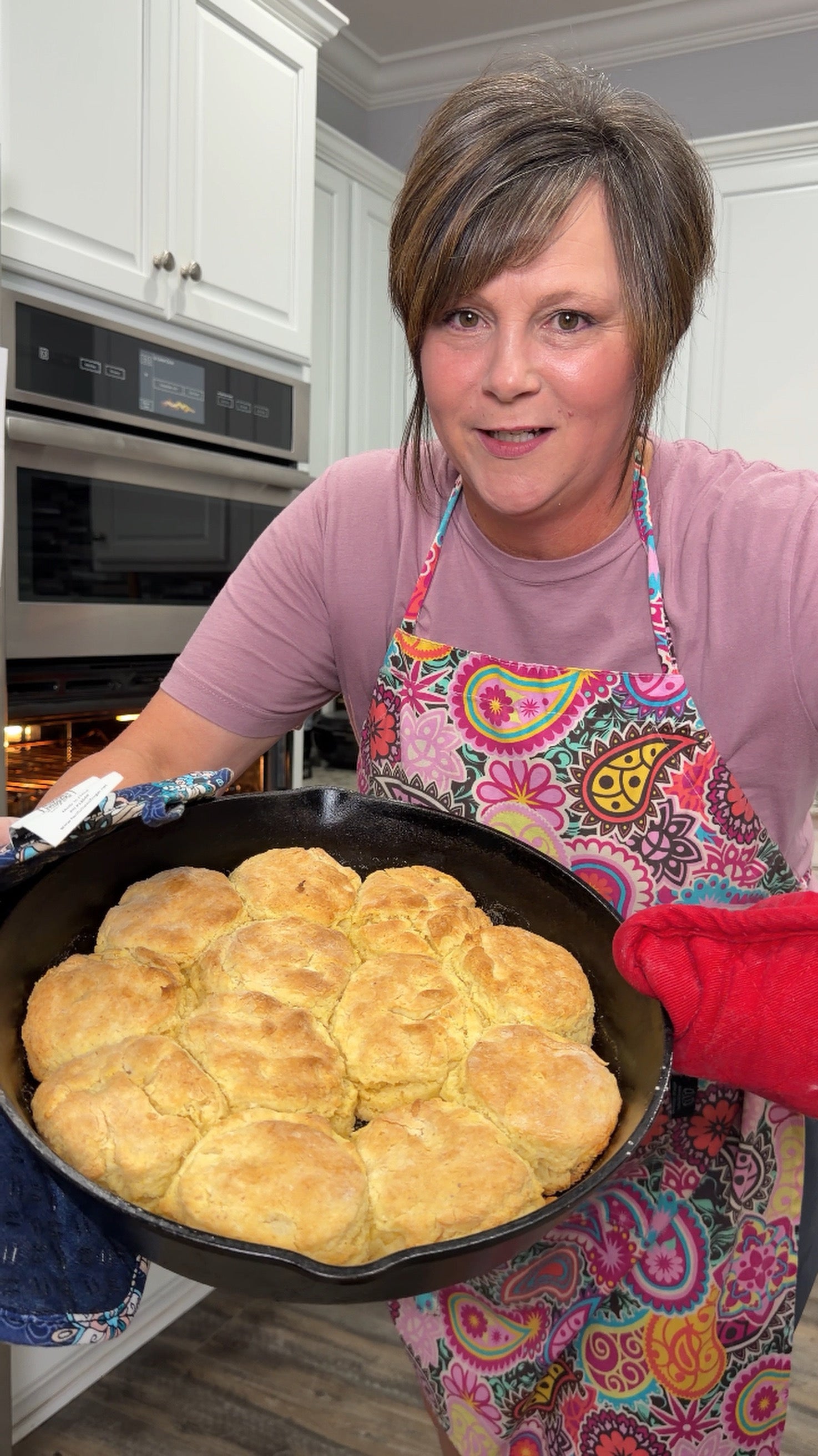 Cornbread Biscuits in a cast iron pan
