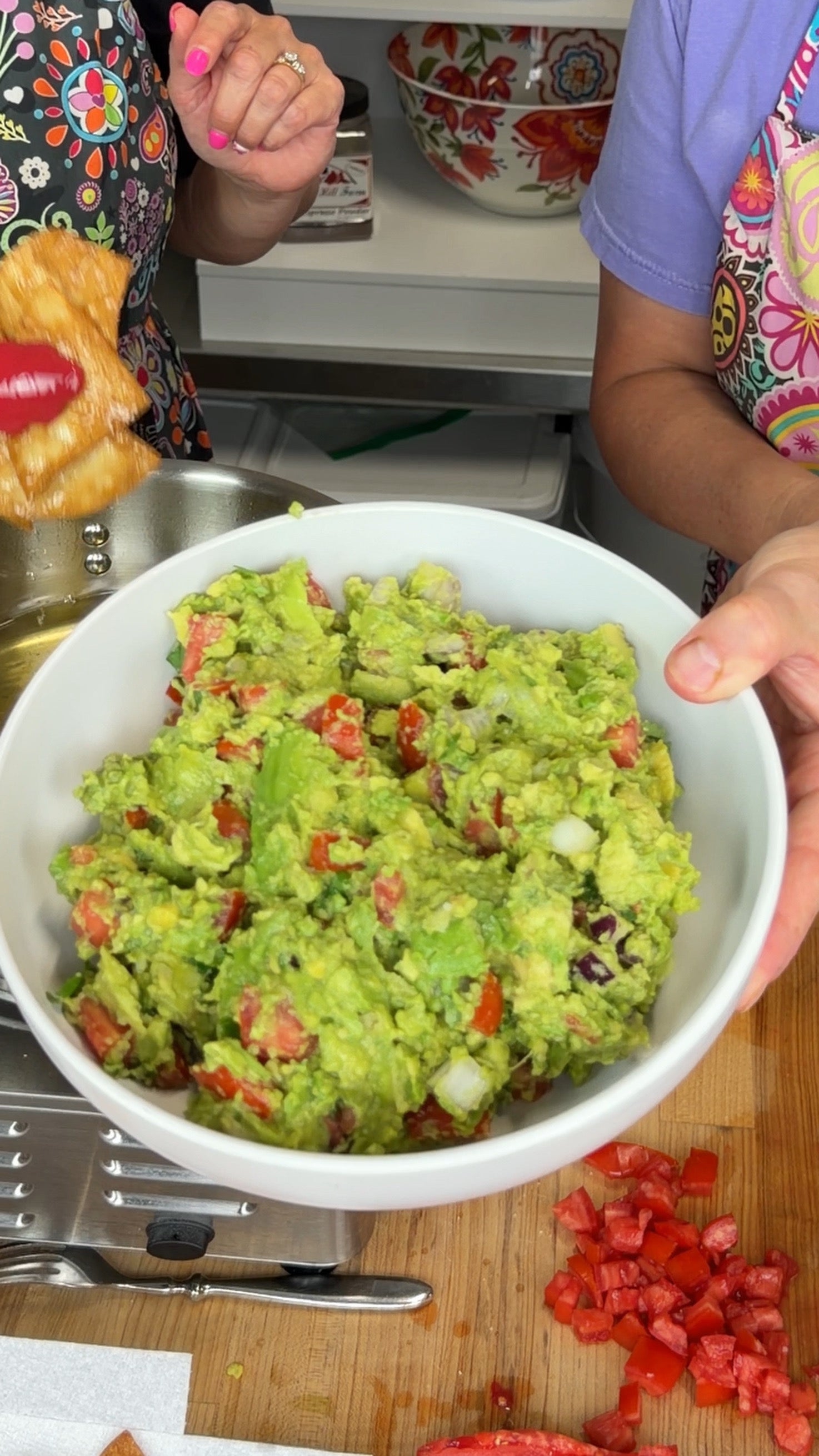 homemade guacamole in a bowl with cilantro