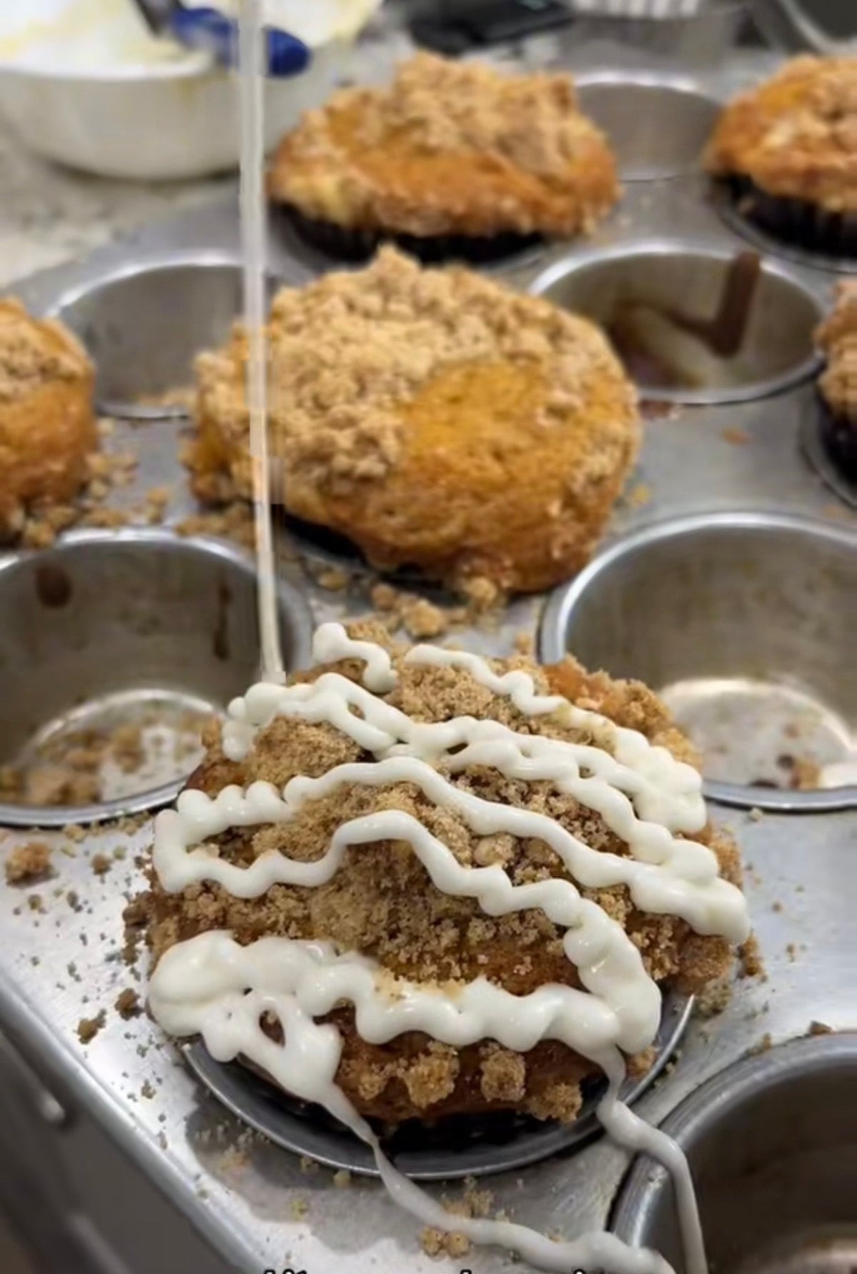 brown sugar glaze on muffin