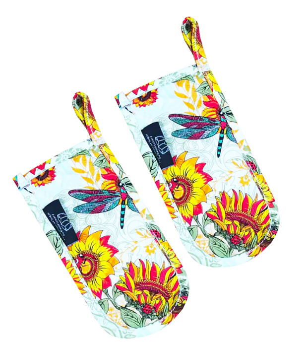 Birds and Sunflowers Silli Pot Handle Set of 2