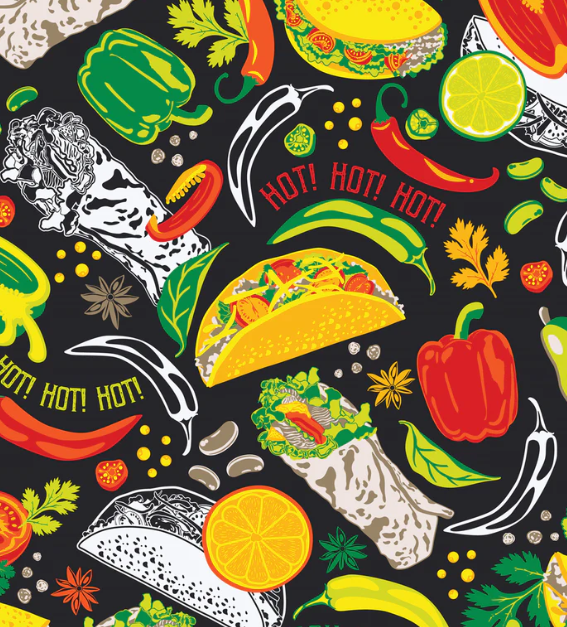 Chili Peppers and Tacos Silli Pot Handle Set of 2