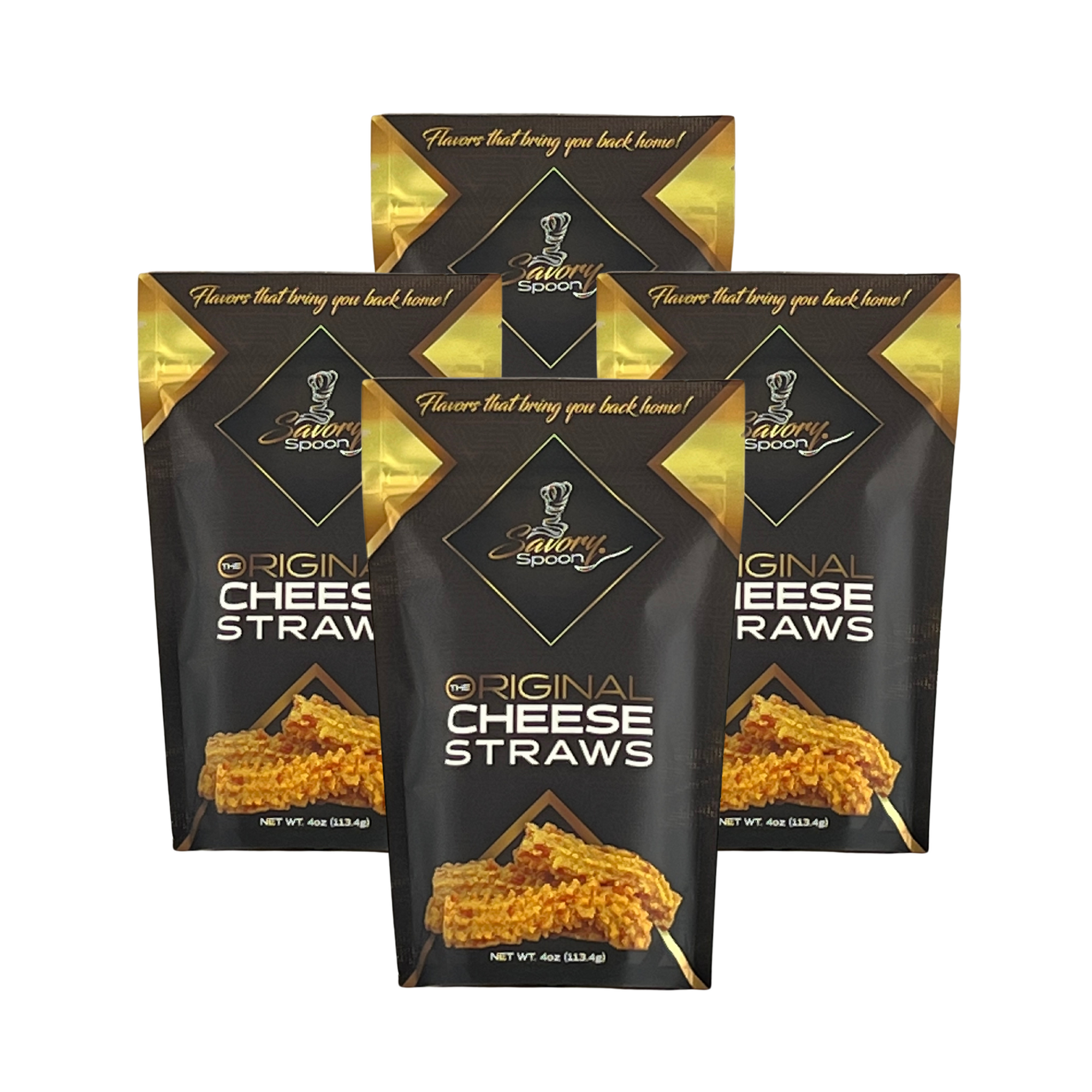 Original Cheese Straws = 4 Bags + Free Shipping - Due to High Demand, alternate packaging may be used for one or more products!